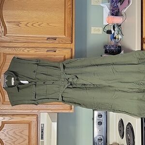 Loft linen wide leg jumpsuit